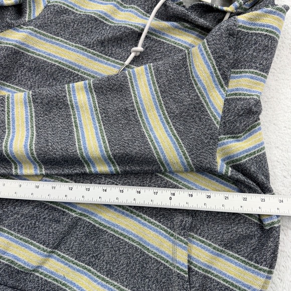 Quiksilver Men's Striped Hoodie Pullover Sweatshirt Large Gray Blue Yellow - Picture 7 of 10